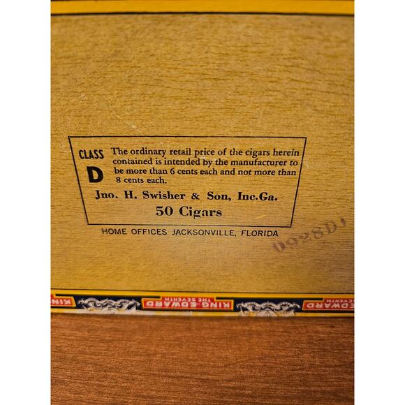 Vintage King Edward The Seventh Imperial Mild Tobacco Cigar Box- EMPTY(gg277) - Picture 8 of 11